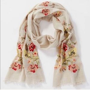 Nwt J.Jill pebble embroidered garden scarf
